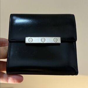 Cartier Black Trifold Wallet Love Collection Leather Preloved (Unisex)